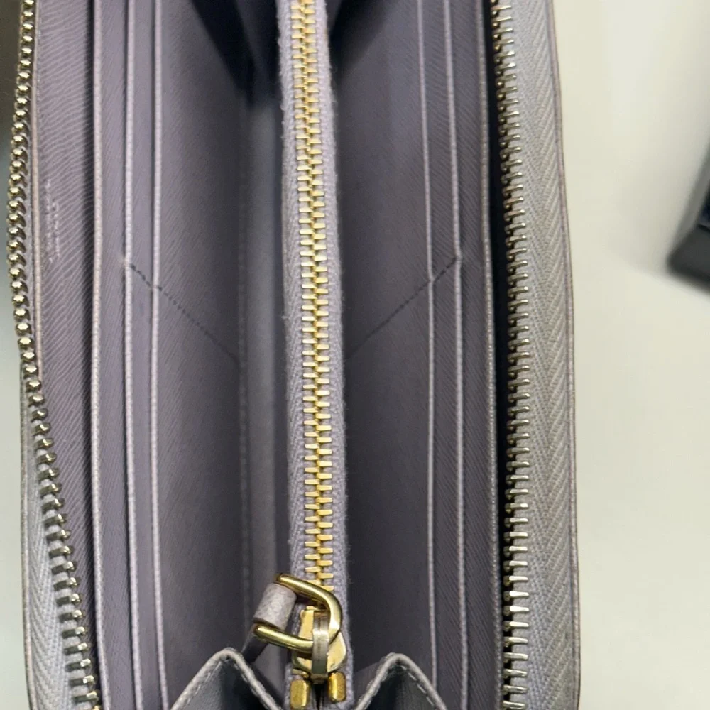 Prada Saffiano Continental Wallet in Lilac Full Inclusion EUC
